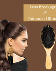 100% Boar Bristle Hair Brush & Wooden Comb