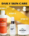 3 Steps Skin Care Combo-3 Items "Grapefruit Cleanser,Vitamin C Serum & Mango Moisturizer