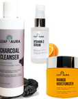 3 Steps Skin Care Combo-3 Items "Charcoal Cleanser,Vitamin C Serum & Mango Moisturizer