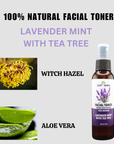 FACIAL TONER - 100% NATURAL- LAVENDER MINT WITH TEA TREE